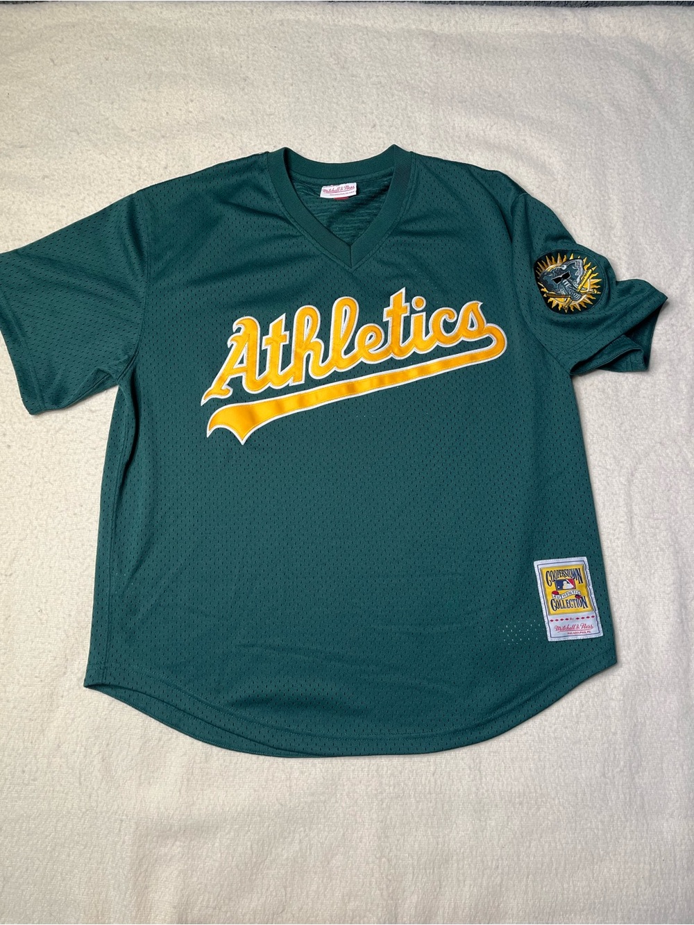 Mitchell Ness MLB Oakland Athletics Ricky Henderson Batting Jersey Mens XL 48